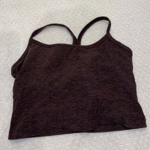 Beyond Yoga Spacedye Slim Racerback Cropped Tank Brown